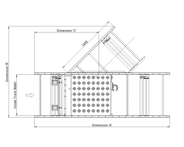 Painted Steel 24V Motorised Roller Conveyor ‘O’Ring – Switch Sorter Technical Drawing