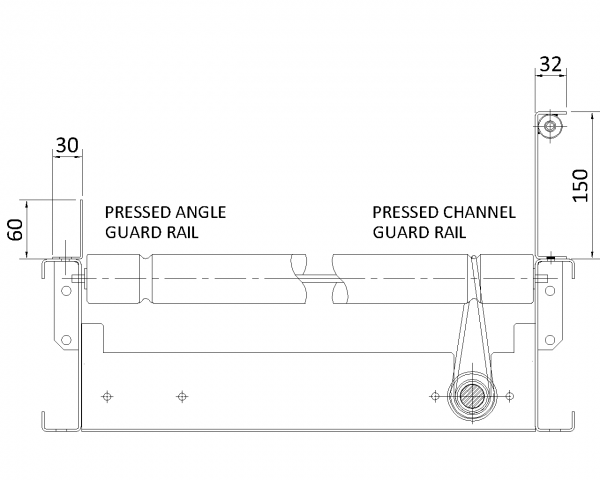Painted Steel Guard Rail and Underguarding Technical Drawing