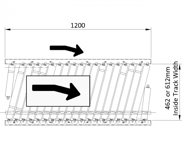 Painted Steel Powered Roller Lineshaft Conveyor – Pack Positioning Unit Technical Drawing