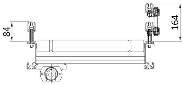 Aluminium Lineshaft Powered Roller Conveyor – Guard Rail and Underguarding Technical Drawing