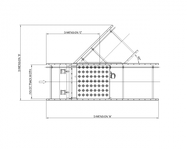 Painted Steel Powered Roller Lineshaft Conveyor – Switch Sorter Technical Drawing