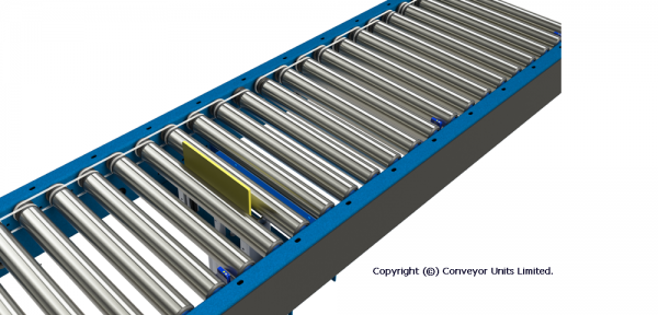 Painted Steel 24V DC Powered Conveyor – Electric Ancillaries Technical Drawing