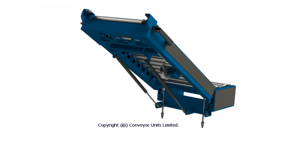 Painted Steel 24V DC Powered Conveyor – Lift Up Gates – Zero Line Pressure or Transport Technical Drawing