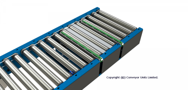 Painted Steel 24V DC Powered Conveyor – Electric Ancillaries Technical Drawing