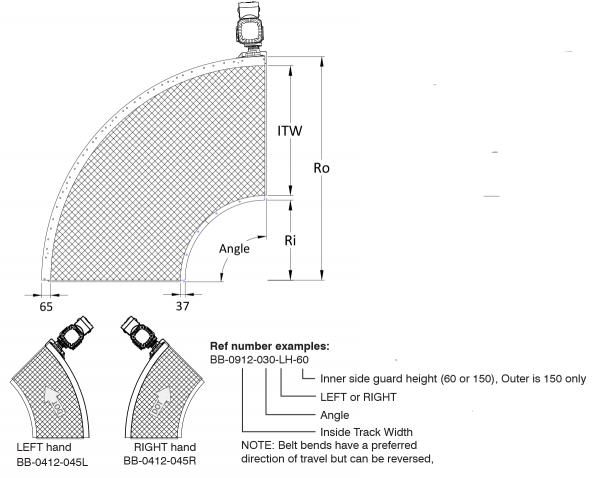 Belt Bend Technical Drawing